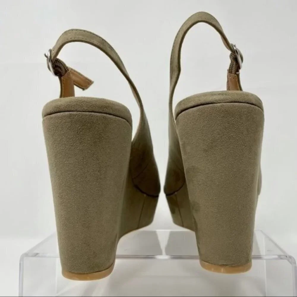Torrid Taupe Peep Toe Sling-back Platform SZ 10W